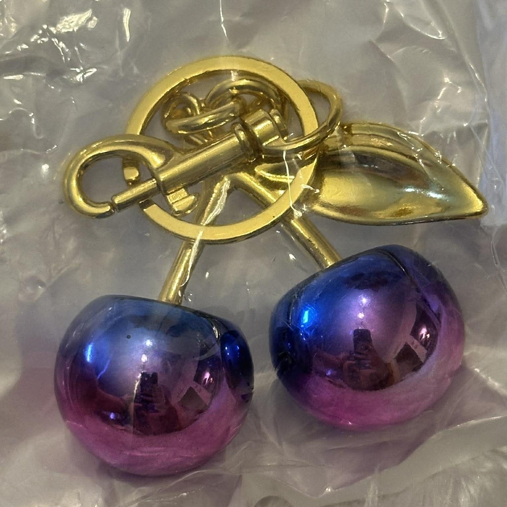 Gold and Multicolor Cherry Keychain Multiple Options Buyers Choice